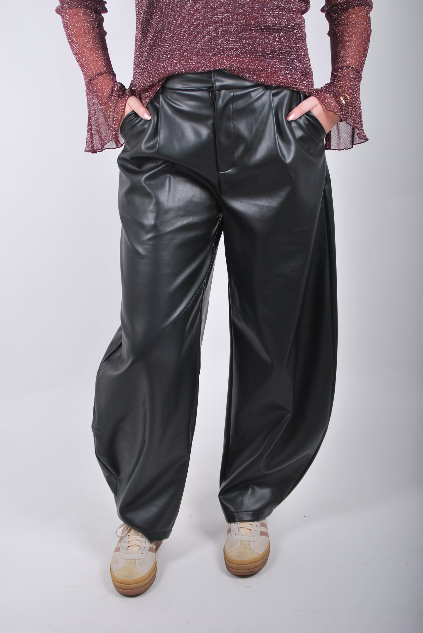 Nina Balloon Broek - PU Leer