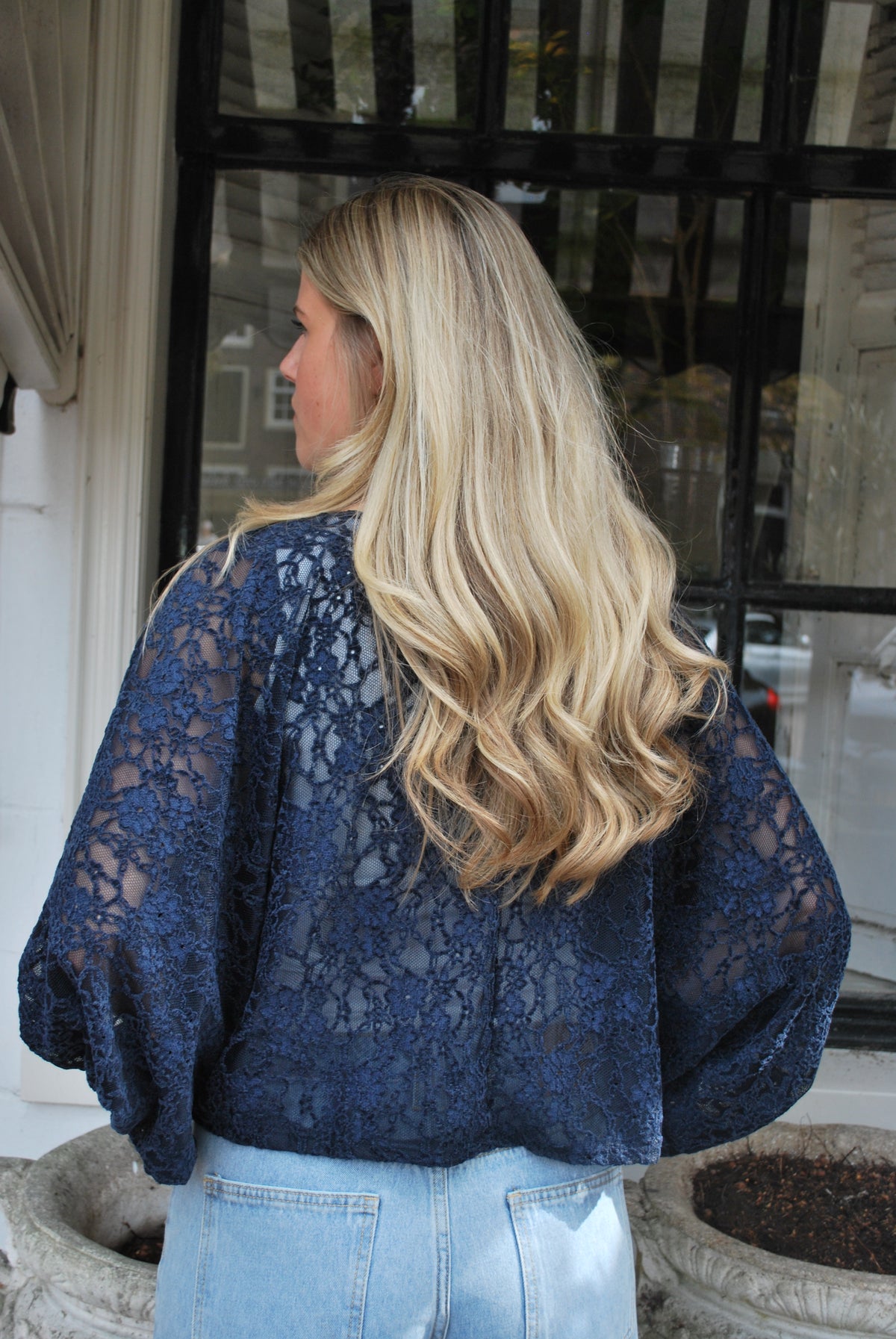 Reza Kanten Top - Blauw