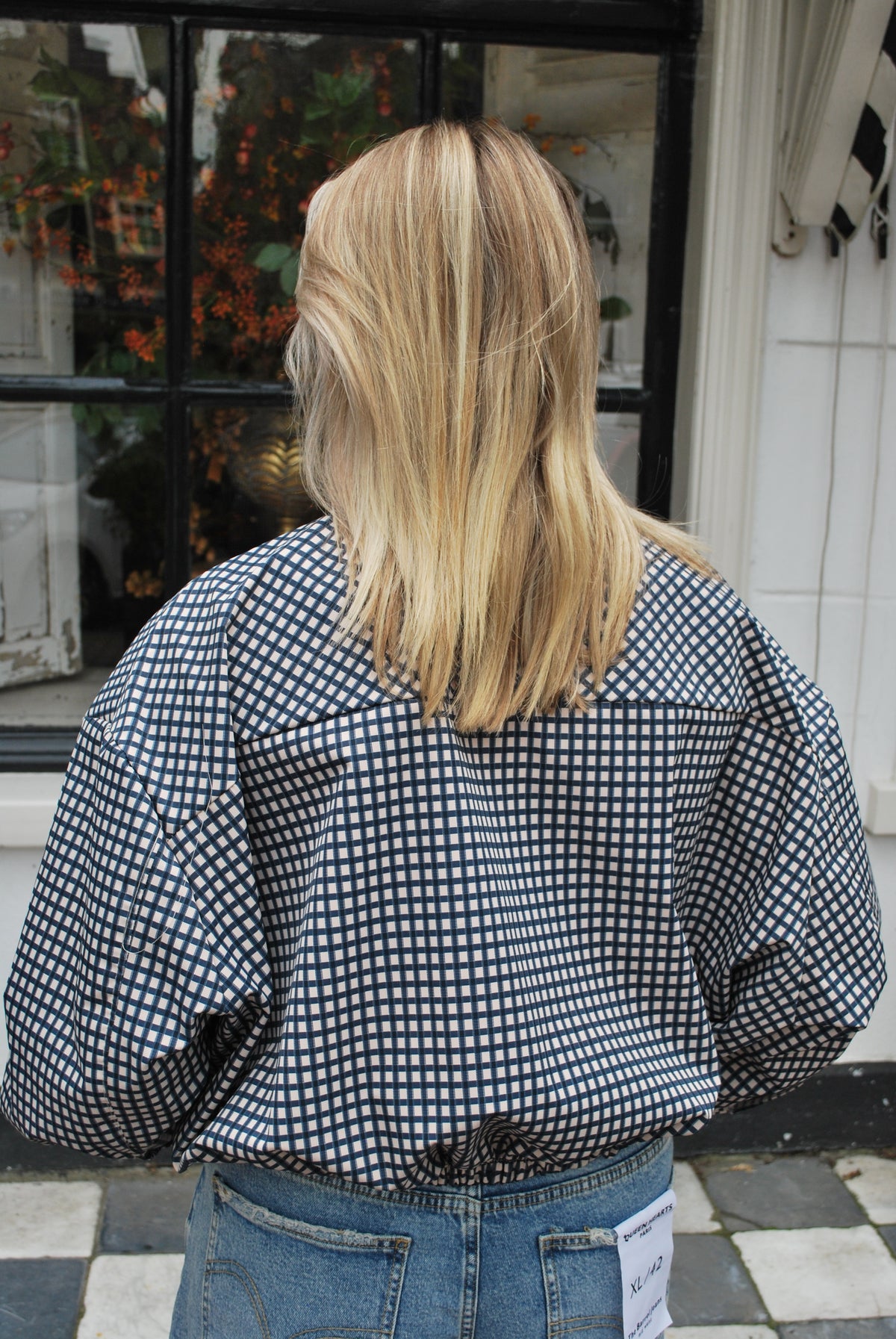 Lynn Geruite Jas - Donkerblauw