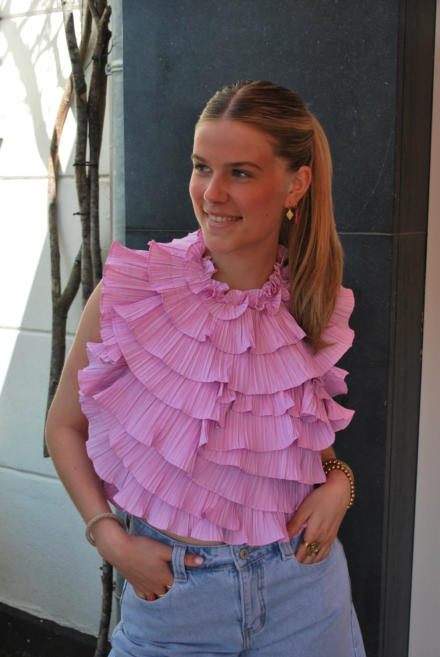 Liva Top - Roze Streep