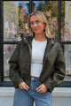 Mila Leren Jas - Groen