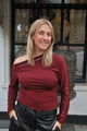 Nina Studs Top - Bordeaux