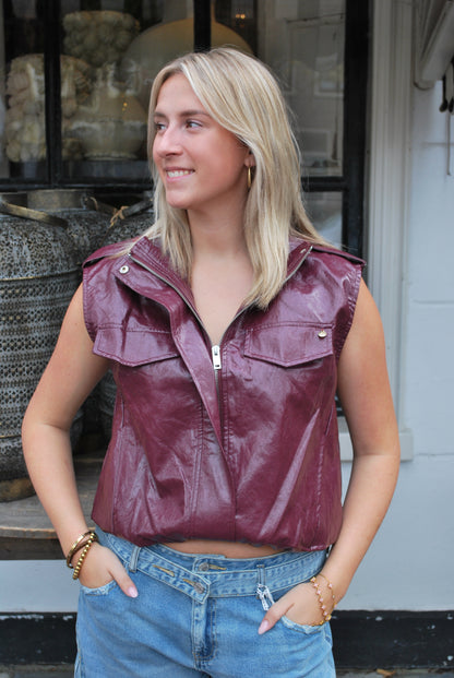 Edda Leren Gilet - Ambika