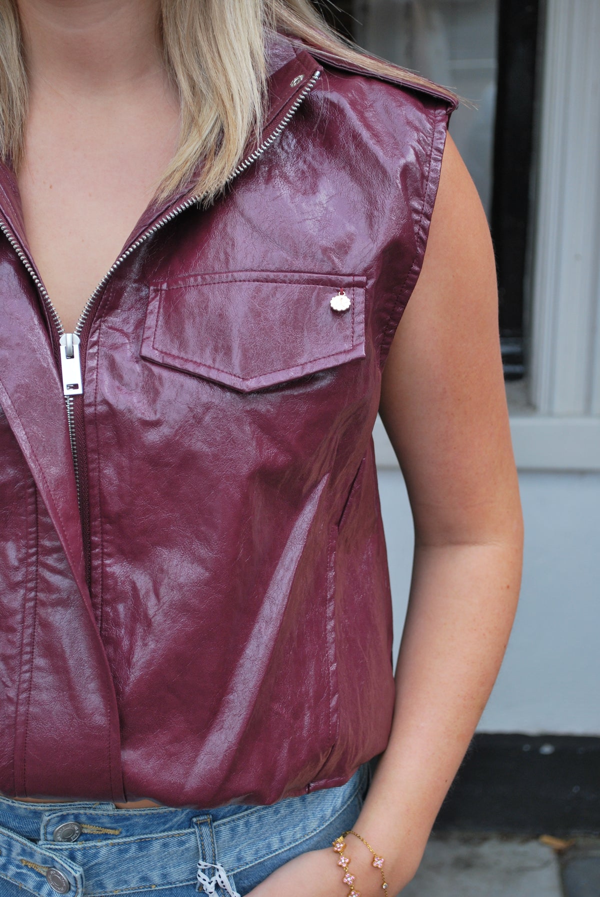 Edda Leren Gilet - Ambika