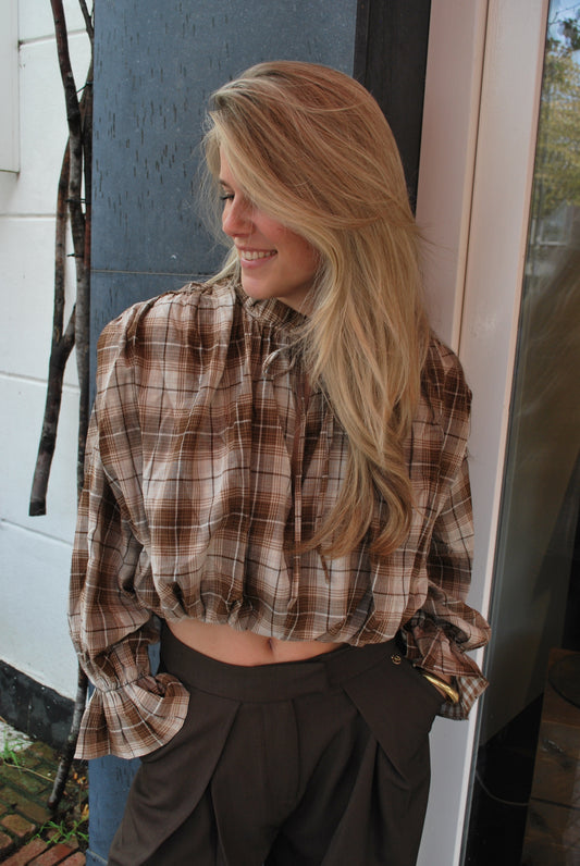 Lotte Geruite Blouse