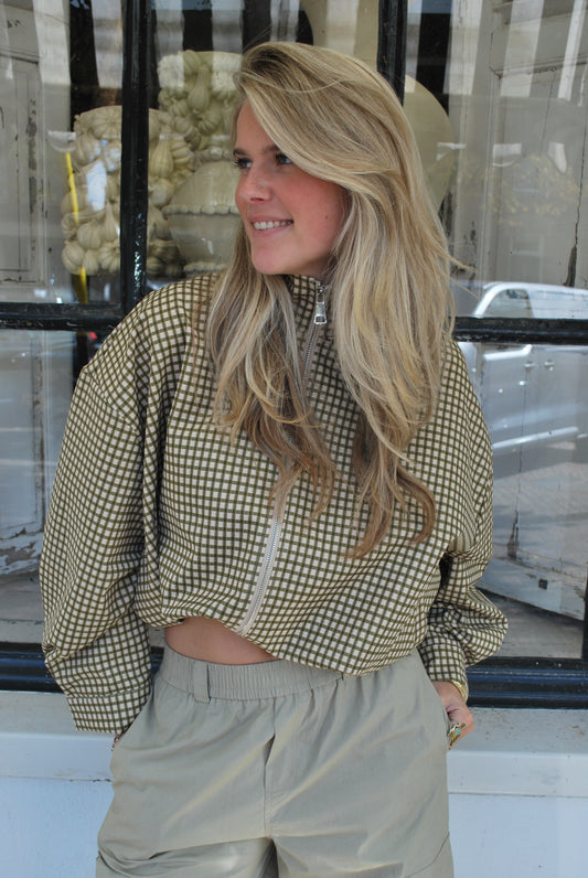 Naomi Geruite Jas - Groen