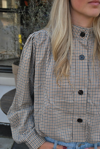 Anna Geruit kort jasje  – bruin/beige