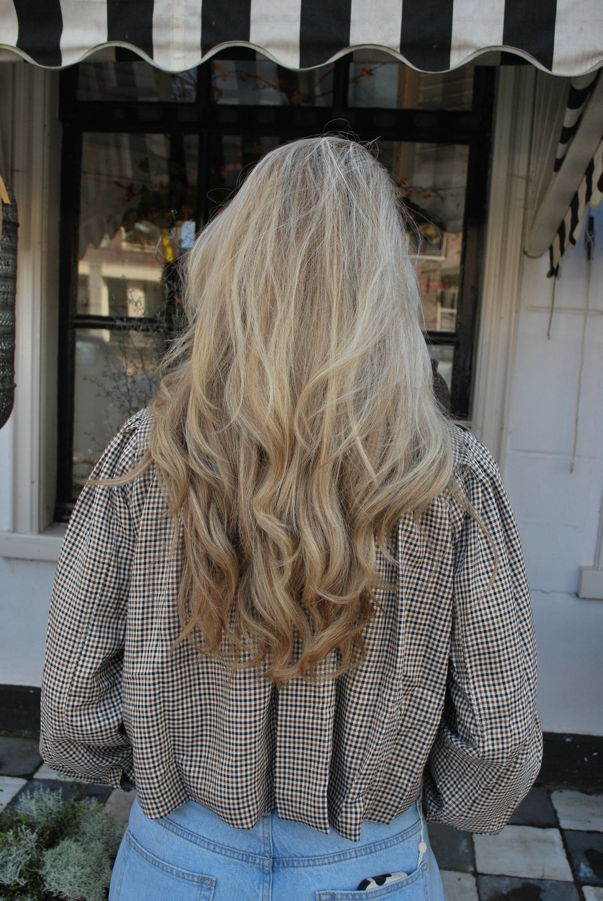 Anna Geruit kort jasje  – bruin/beige
