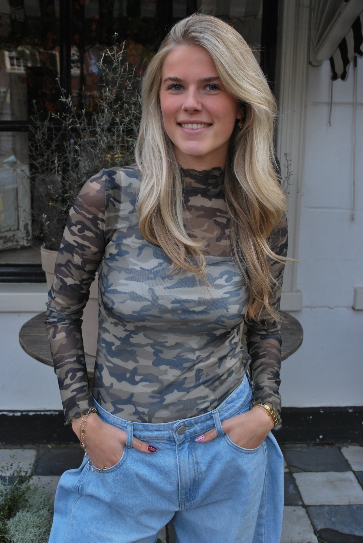 Devi Mesh top camouflageprint – groen