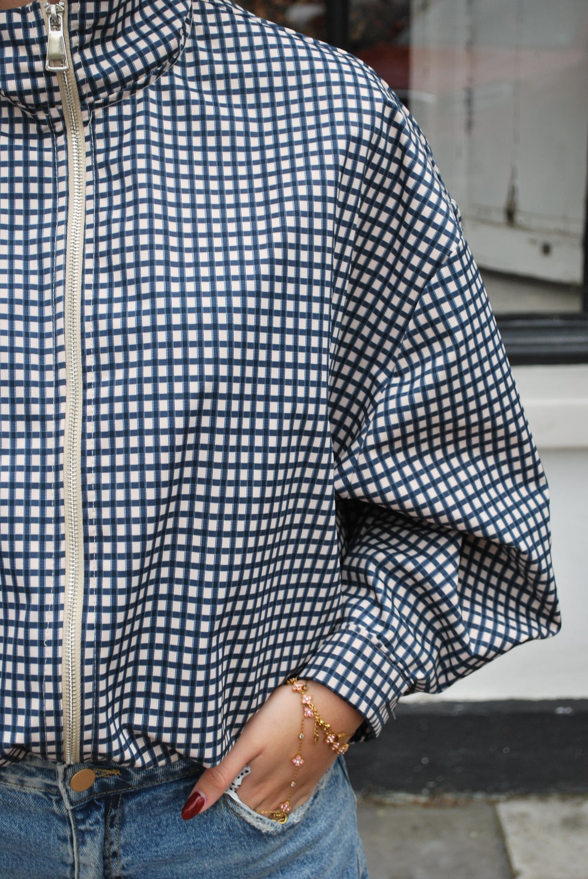 Lynn Geruite Jas - Donkerblauw