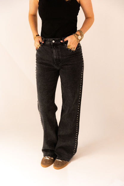 Emma Wide Leg Jeans - Zwart