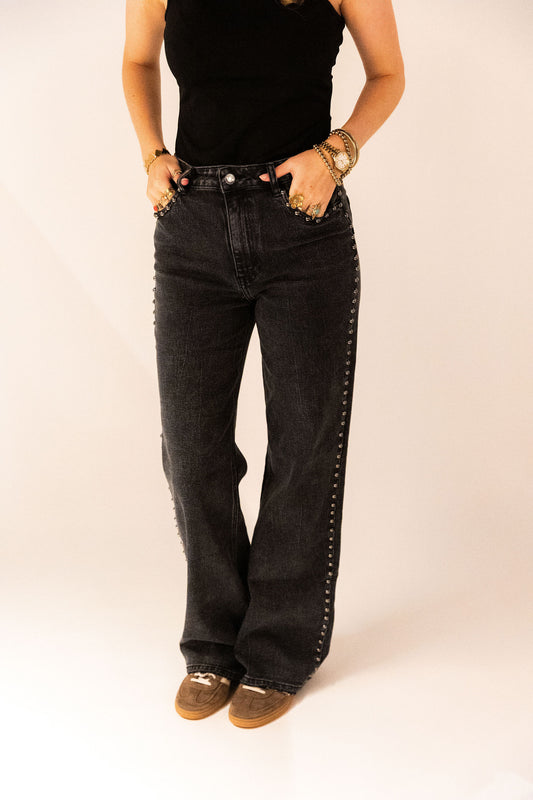 Emma Wide Leg Jeans - Zwart