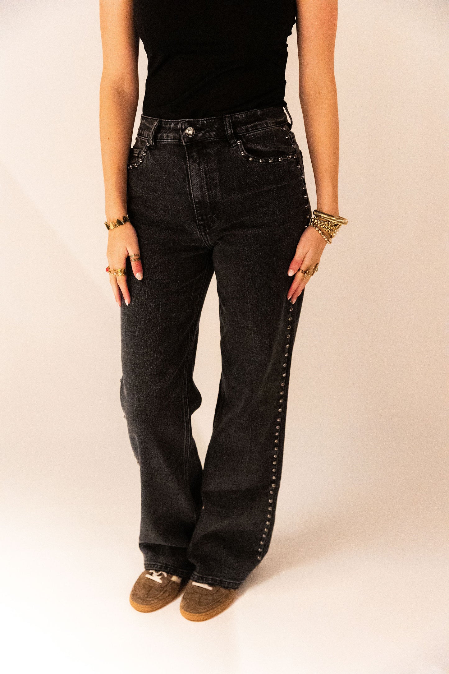 Emma Wide Leg Jeans - Zwart