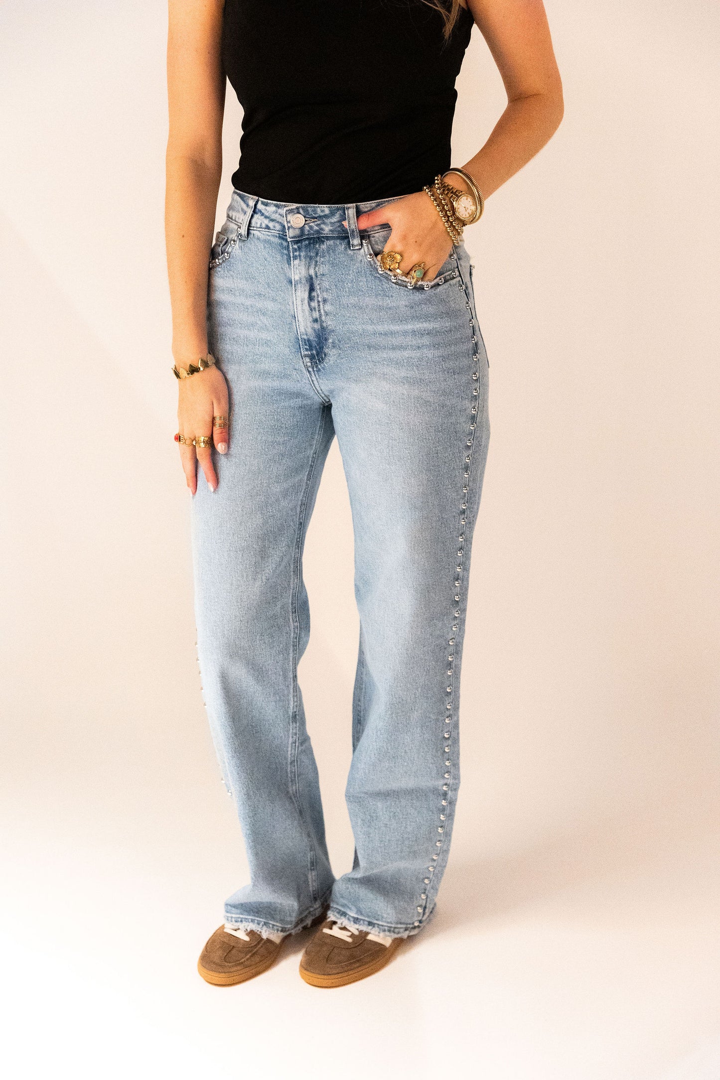 Emma Wide Leg Jeans - Blauw