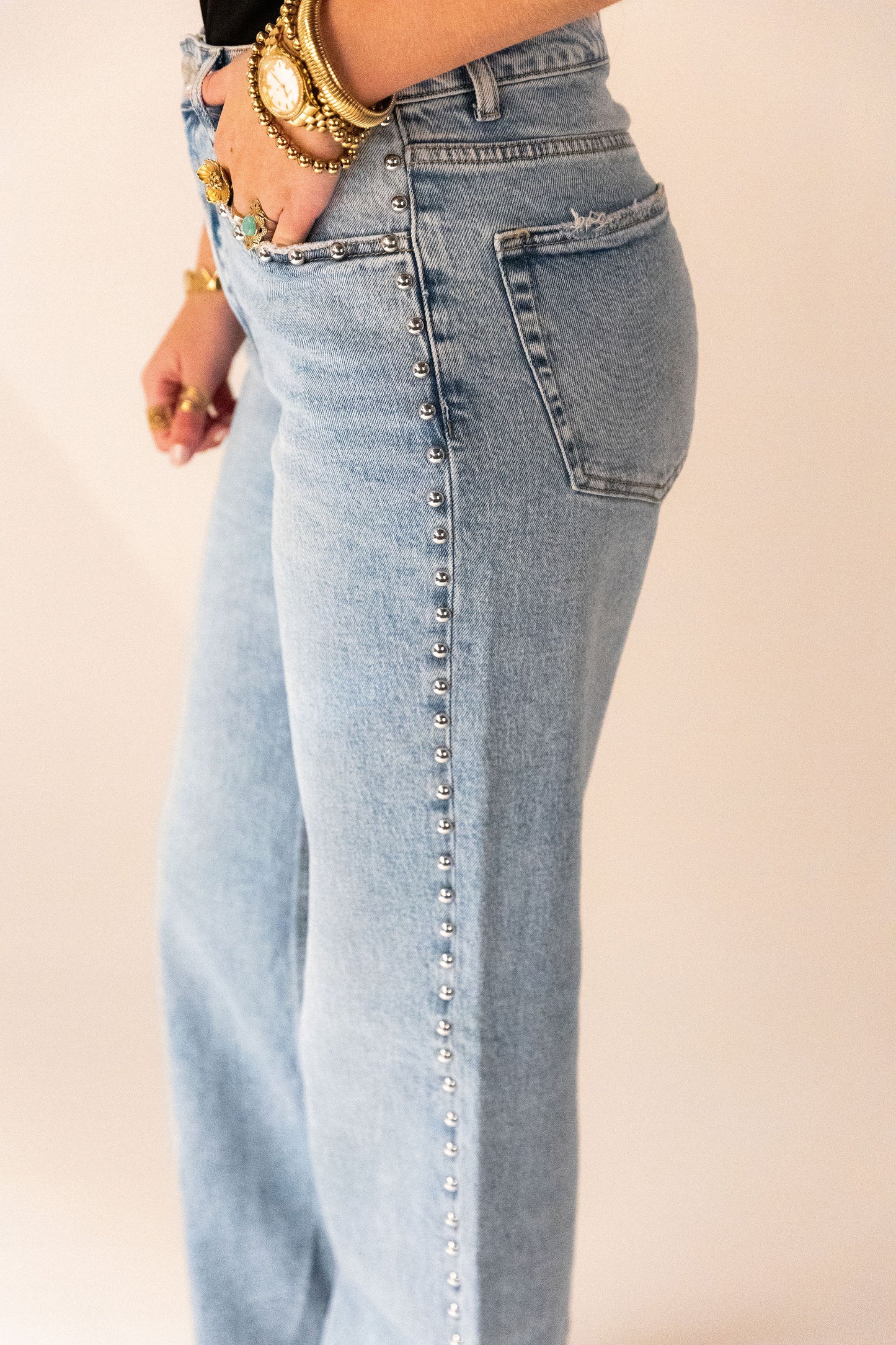 Emma Wide Leg Jeans - Blauw